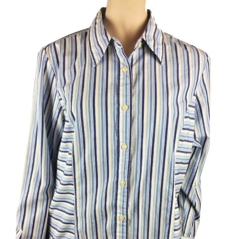 Tommy Hilfiger Size 14 Button Down Long Sleeve Striped